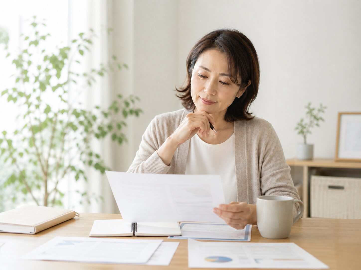 職場相談の前に資料を見返しながら伝える内容を整理する机上風景