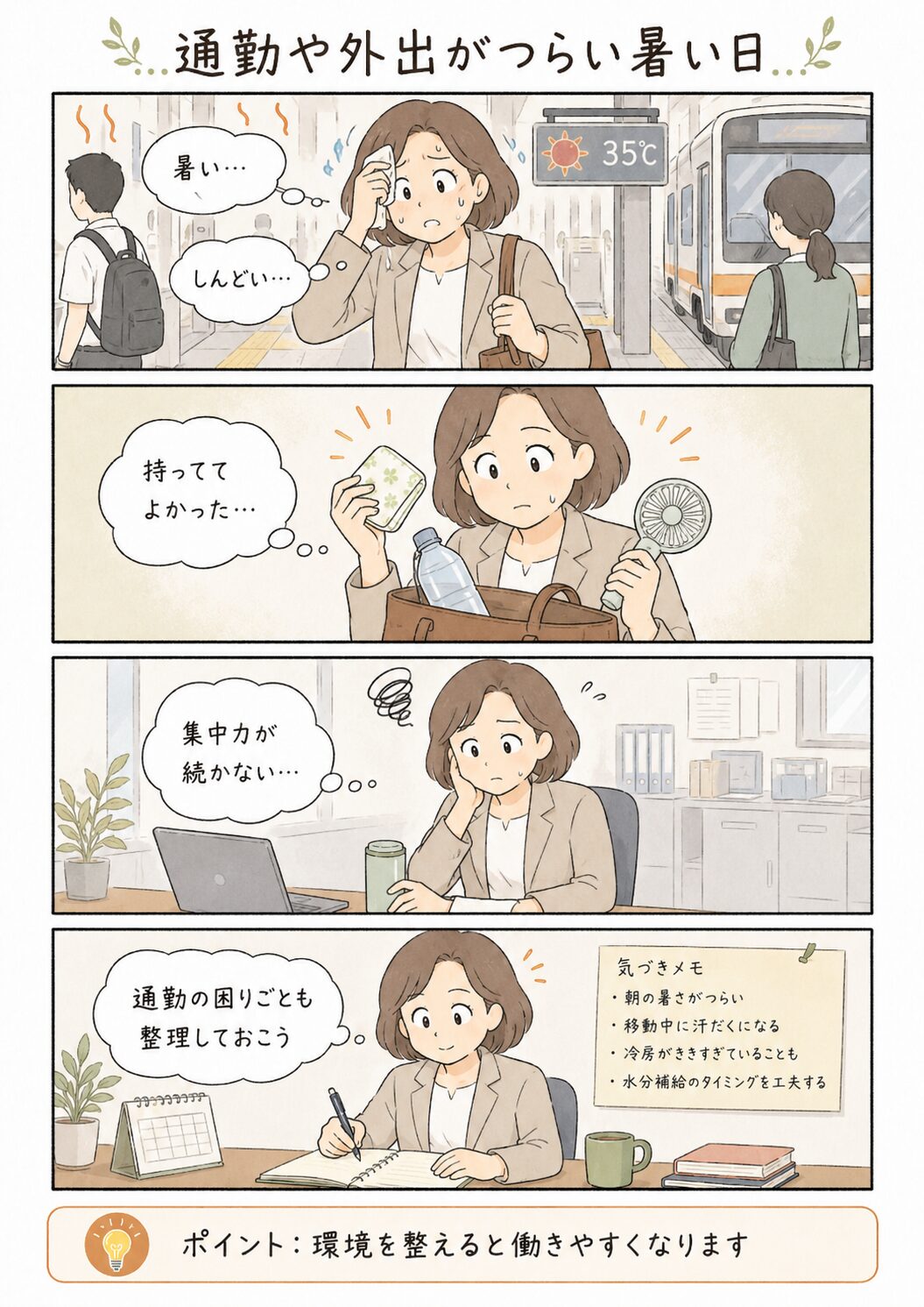 休みの日も仕事を思い出す日の漫画コラム
