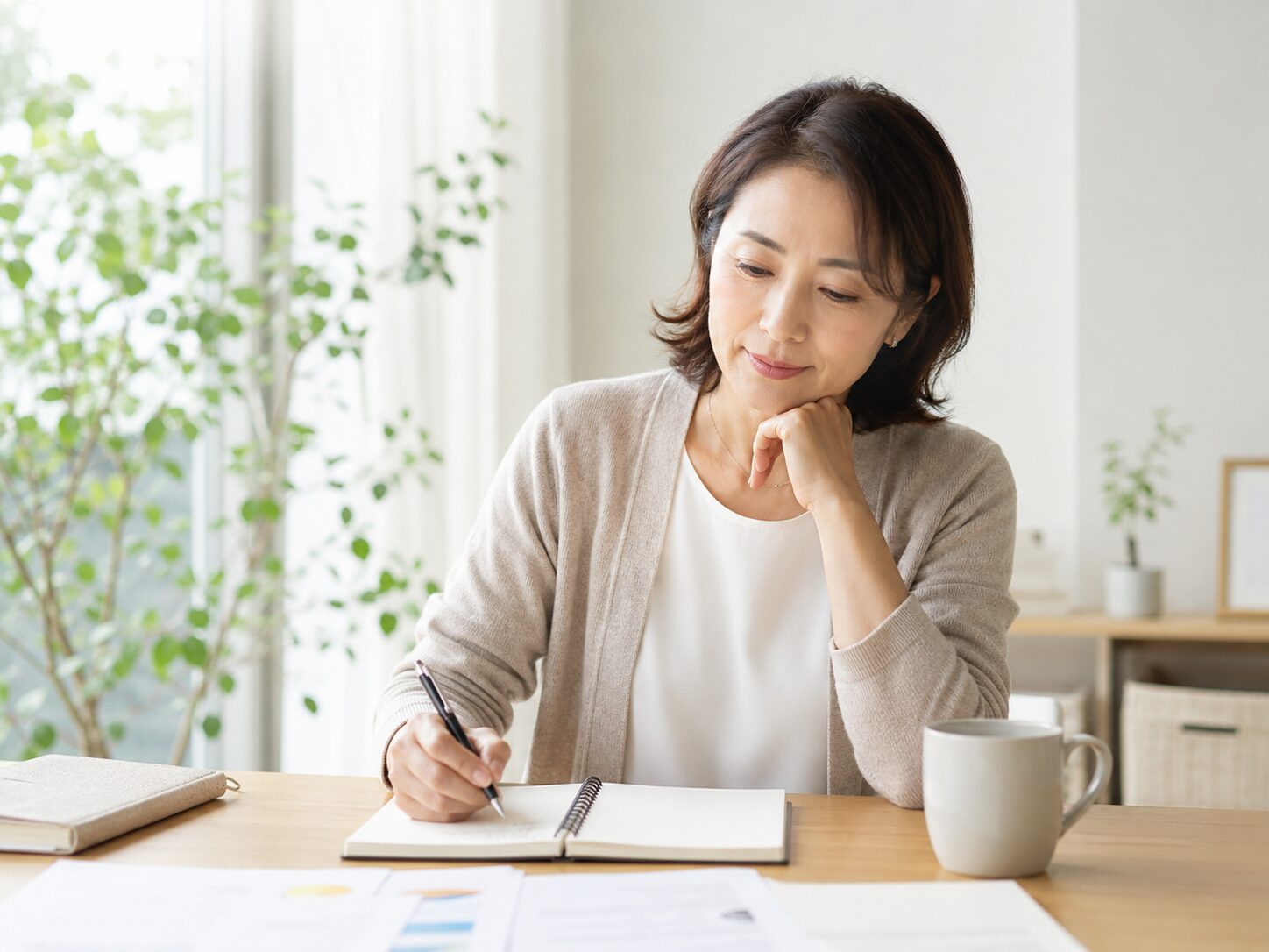 ノートに今の状態と仕事への影響を整理する女性